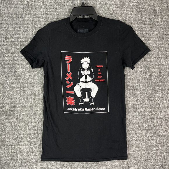 Naruto‎ Shirt Mens Small Black Ramen Shippuden Basic Casual Ichiraku Shippuden - Picture 1 of 9